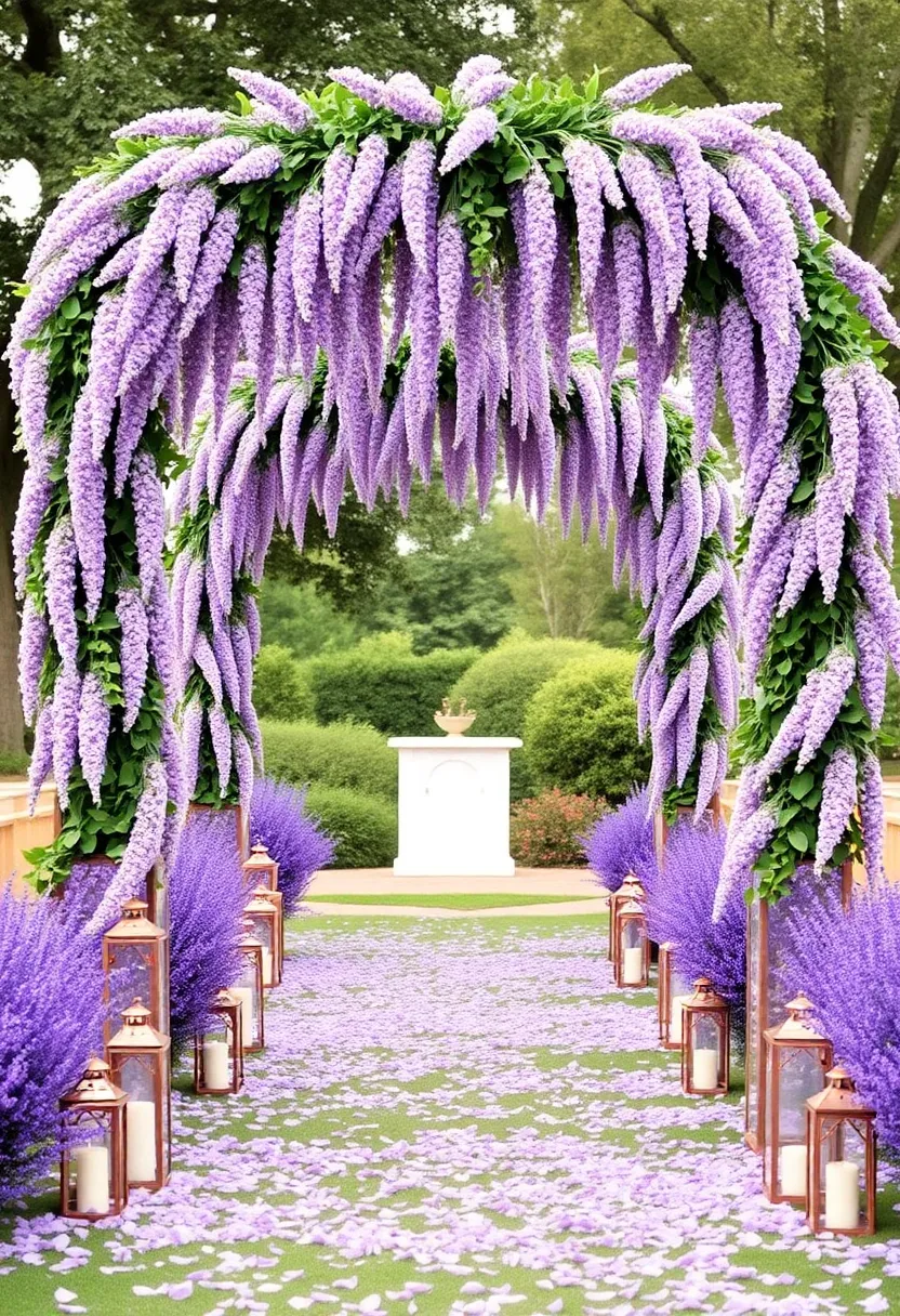 21 Lavender Wedding Theme Ideas That Will Leave You Breathless! - 9. Lavender Ceremony Decor