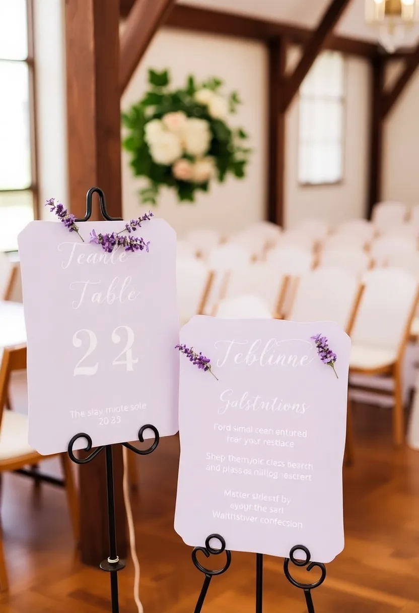 21 Lavender Wedding Theme Ideas That Will Leave You Breathless! - 16. Lavender-Themed Signage