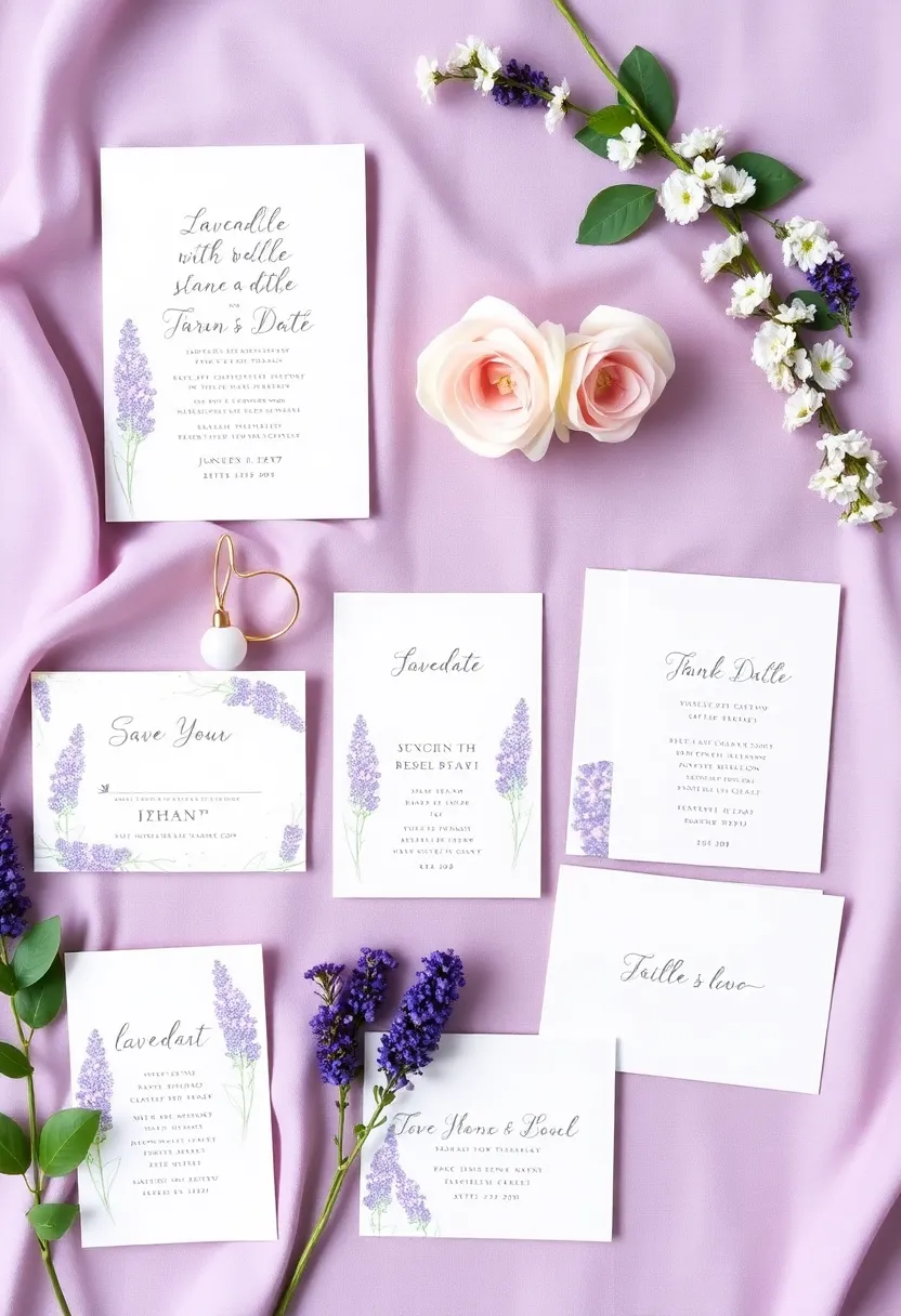 21 Lavender Wedding Theme Ideas That Will Leave You Breathless! - 20. Lavender-Inspired Stationery