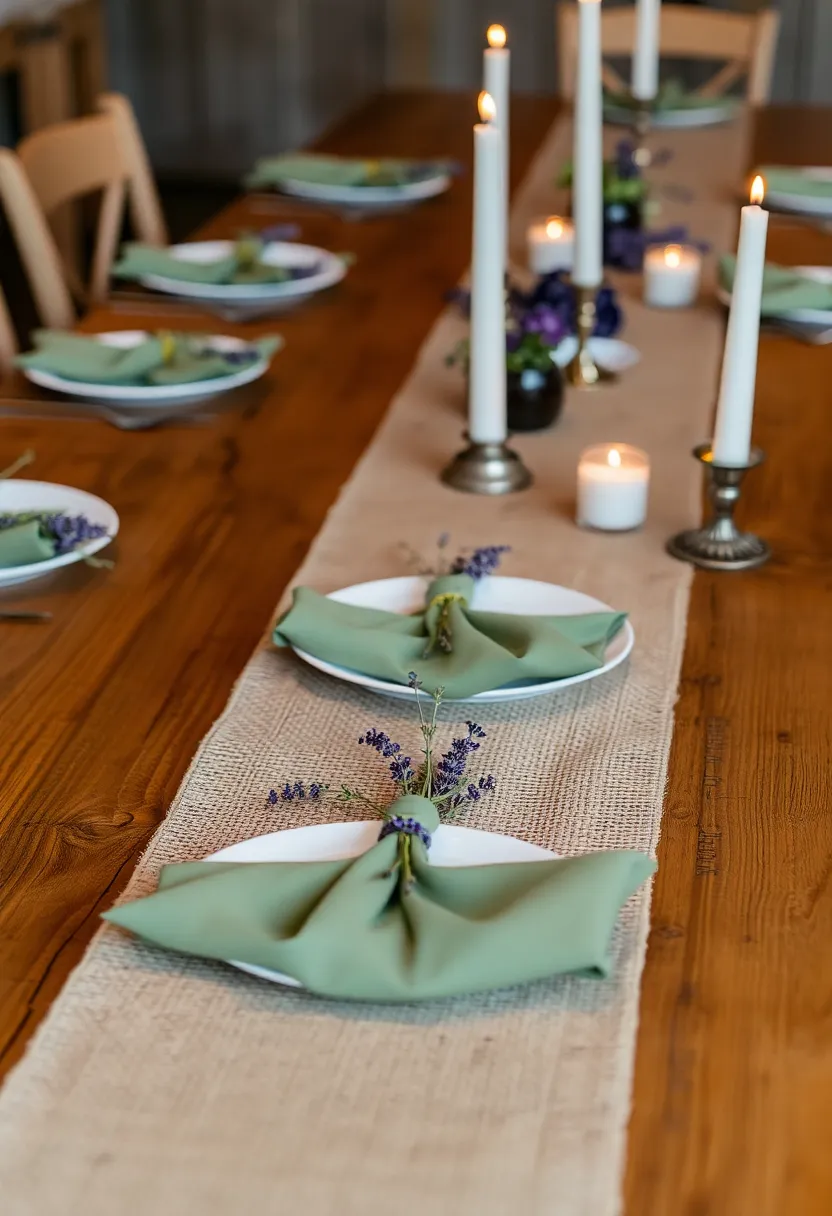 21 Sage and Lavender Wedding Ideas That'll Make Your Heart Skip a Beat! - 4. Rustic Sage Table Settings