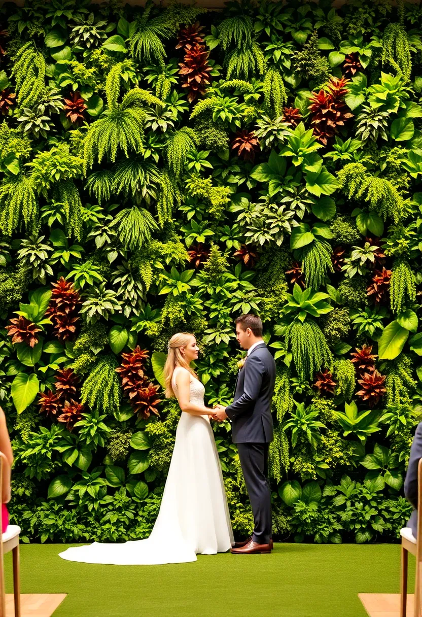 21 Stunning Green Wedding Theme Ideas That Will Make Your Heart Skip a Beat! - 11. Greenery Backdrops