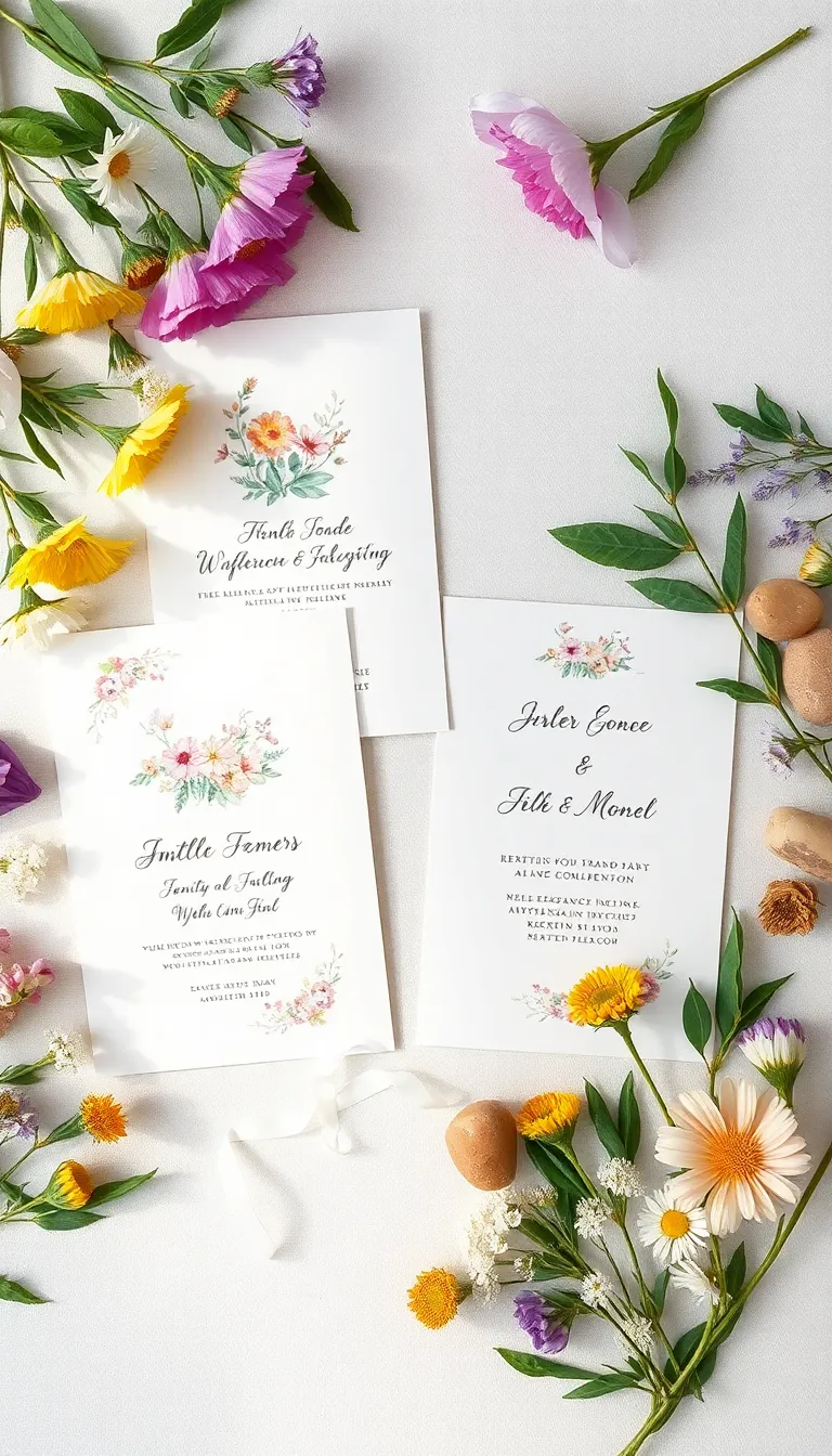 Transform Your Big Day: 22 Wildflower Wedding Ideas You Didn’t Know You Needed! - 5. Wildflower-Inspired Invitations