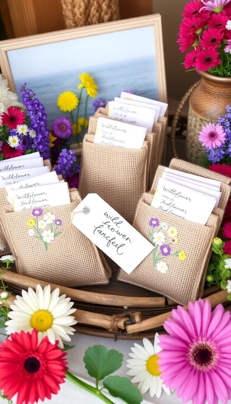 Transform Your Big Day: 22 Wildflower Wedding Ideas You Didn’t Know You Needed! - 8. Wildflower Guest Favor Bags