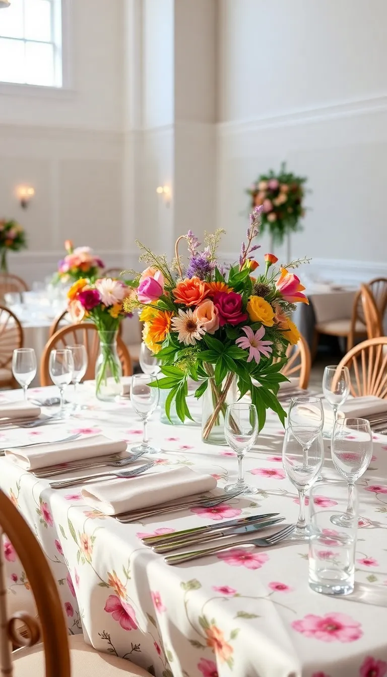 Transform Your Big Day: 22 Wildflower Wedding Ideas You Didn’t Know You Needed! - 13. Wildflower Table Linens