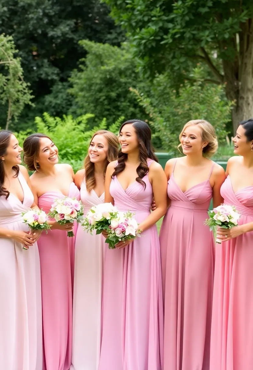 22 Stunning Pink Wedding Theme Ideas That Will Take Your Breath Away! - 6. Pink Bridesmaid Dresses