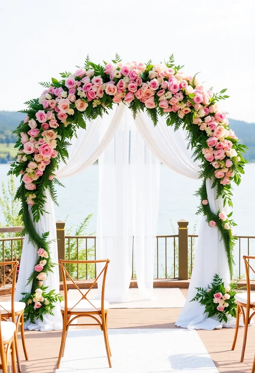 22 Stunning Pink Wedding Theme Ideas That Will Take Your Breath Away! - 5. Pink Floral Arches