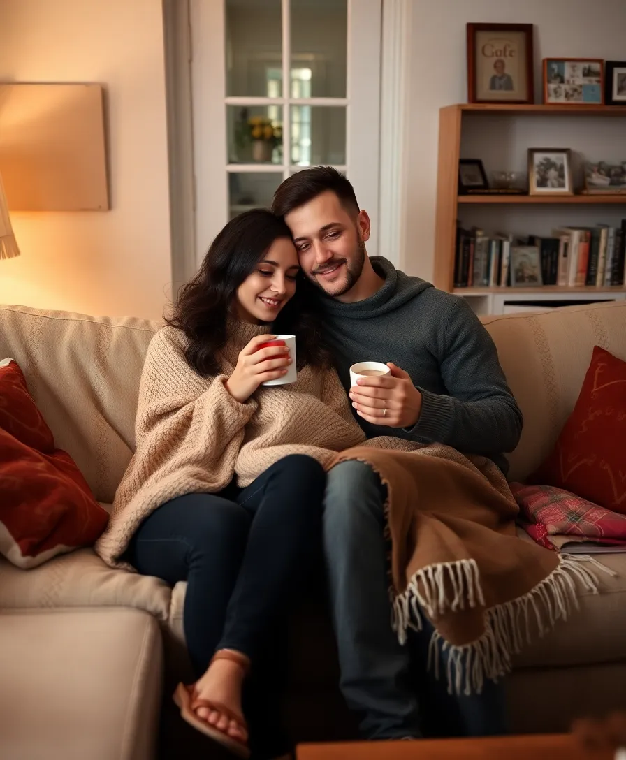 21 Engagement Photoshoot Ideas That Will Make You Say 'I Do!' - 6. Cozy Home Vibes