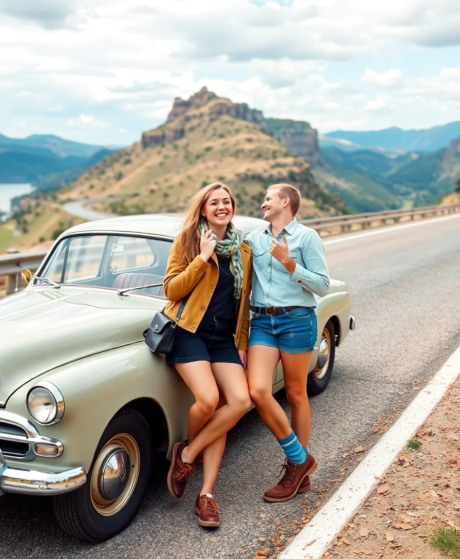 21 Engagement Photoshoot Ideas That Will Make You Say 'I Do!' - 19. Retro Road Trip