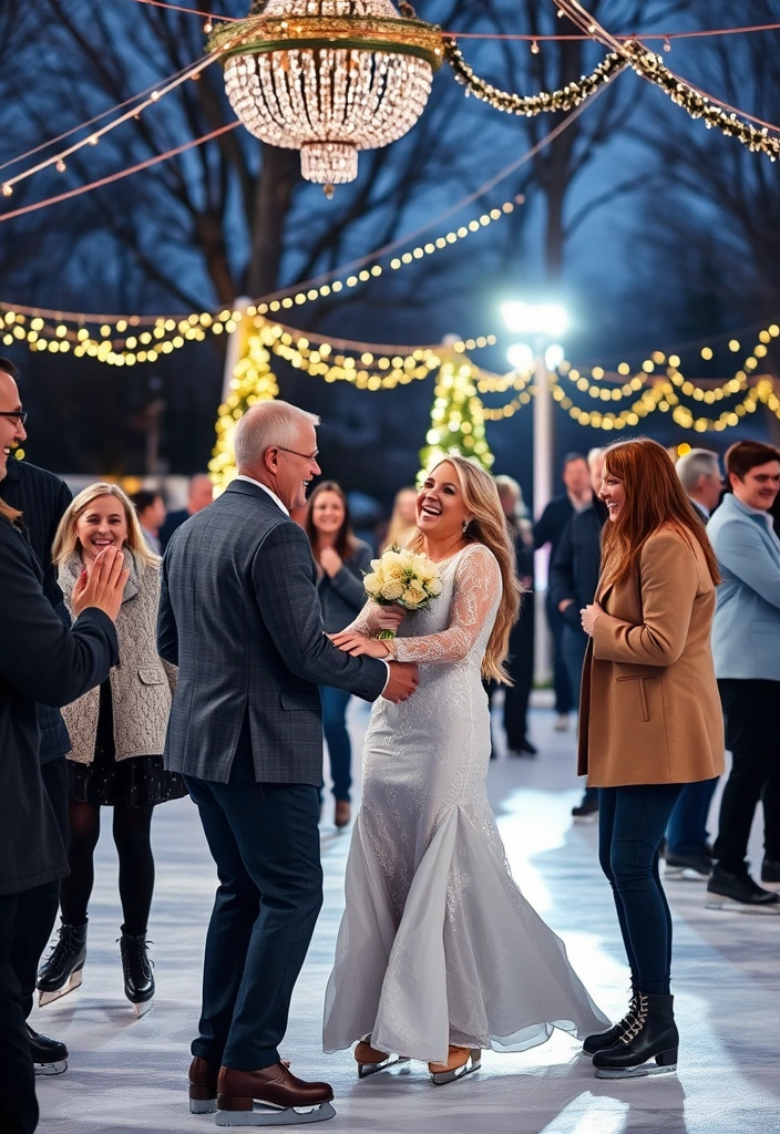 21 Winter Wedding Ideas That Will Make You Say 'I Do' in the Snow! - 17. Ice Skating Reception Activity
