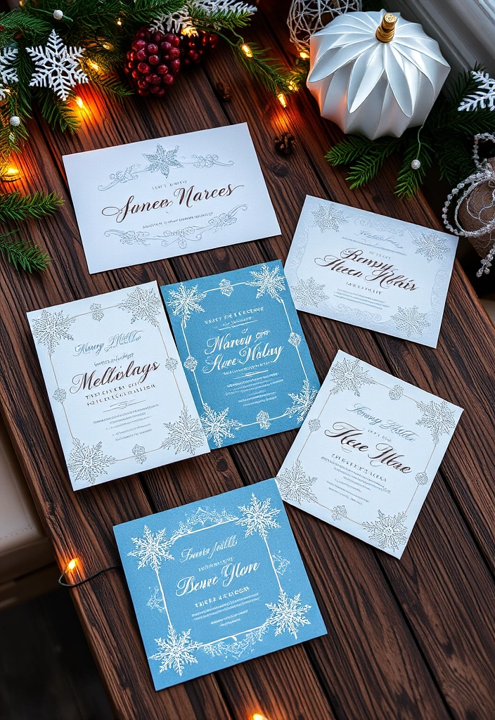 21 Winter Wedding Ideas That Will Make You Say 'I Do' in the Snow! - 11. Snowflake-Themed Invitations