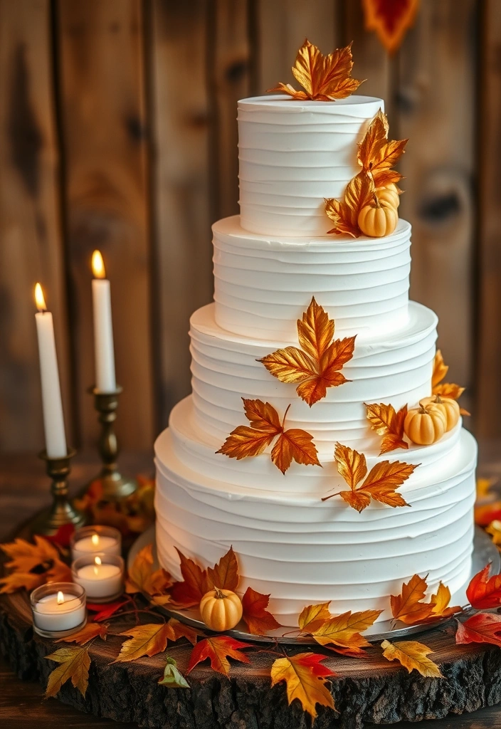 21 Fall Wedding Ideas That Will Make Your Heart Skip a Beat (You Won't Believe #7!) - 4. Autumn-Inspired Cakes
