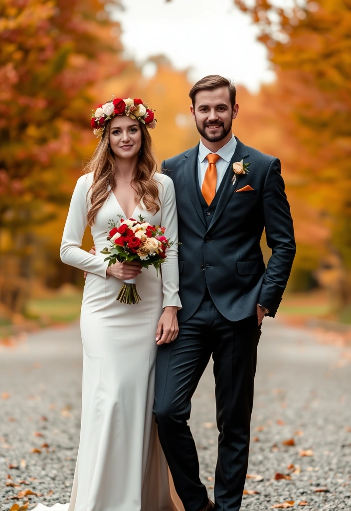 21 Fall Wedding Ideas That Will Make Your Heart Skip a Beat (You Won't Believe #7!) - 15. Fall-Themed Wedding Attire