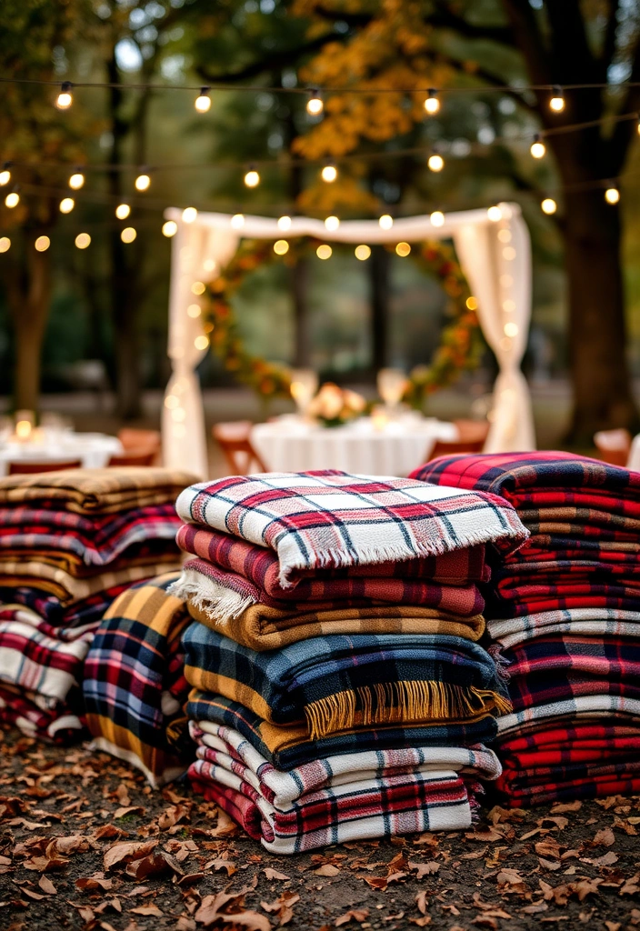 21 Fall Wedding Ideas That Will Make Your Heart Skip a Beat (You Won't Believe #7!) - 16. Warm Blankets for Guests