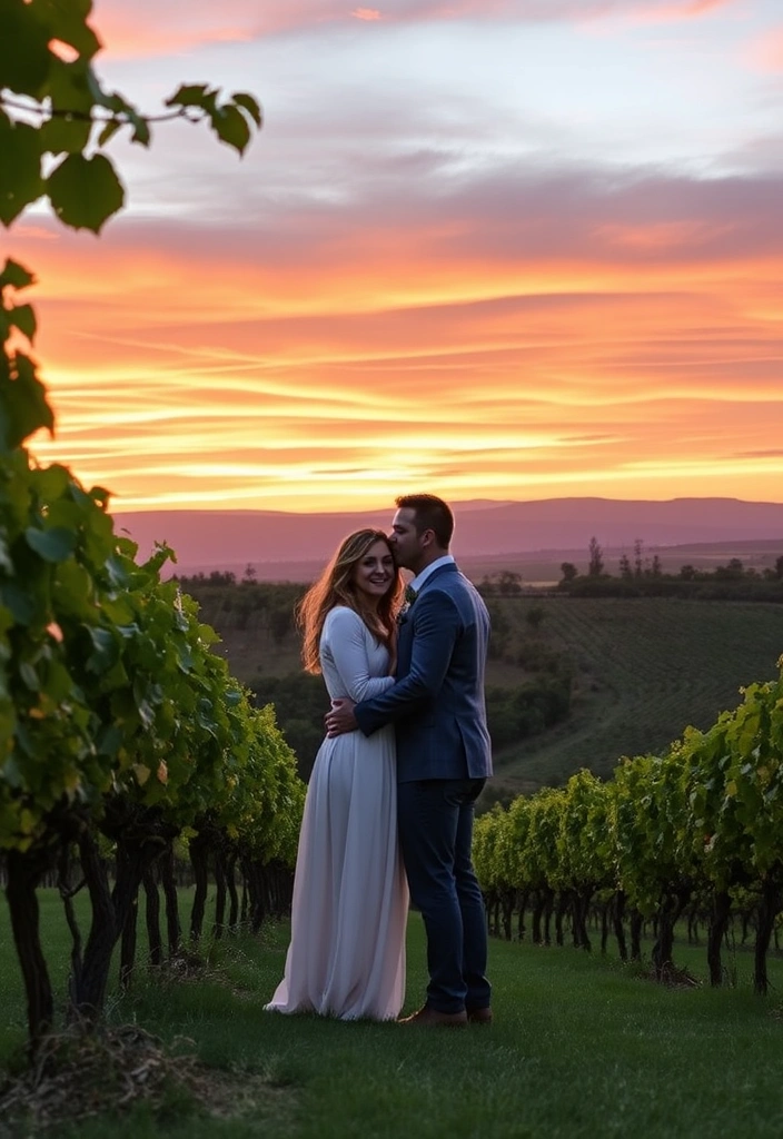 21 Vineyard Wedding Ideas That Will Make Your Heart Skip a Beat! - 21. Stunning Sunset Photos