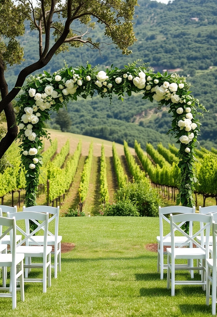 21 Vineyard Wedding Ideas That Will Make Your Heart Skip a Beat! - 1. Charming Outdoor Ceremony Arches