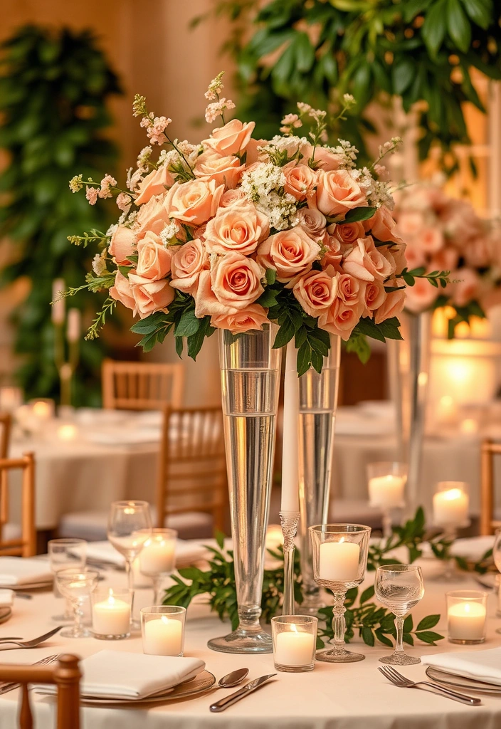 21 Peach Wedding Theme Ideas That Will Make Your Guests Swoon! - 18. Peach-Themed Centerpieces