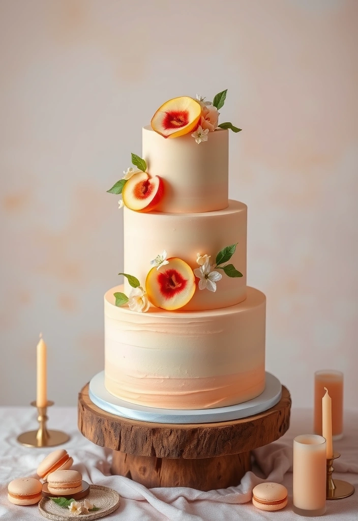 21 Peach Wedding Theme Ideas That Will Make Your Guests Swoon! - 2. Peach Wedding Cake Designs