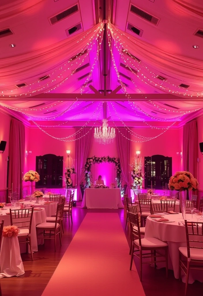 21 Peach Wedding Theme Ideas That Will Make Your Guests Swoon! - 11. Peach Lighting Ideas