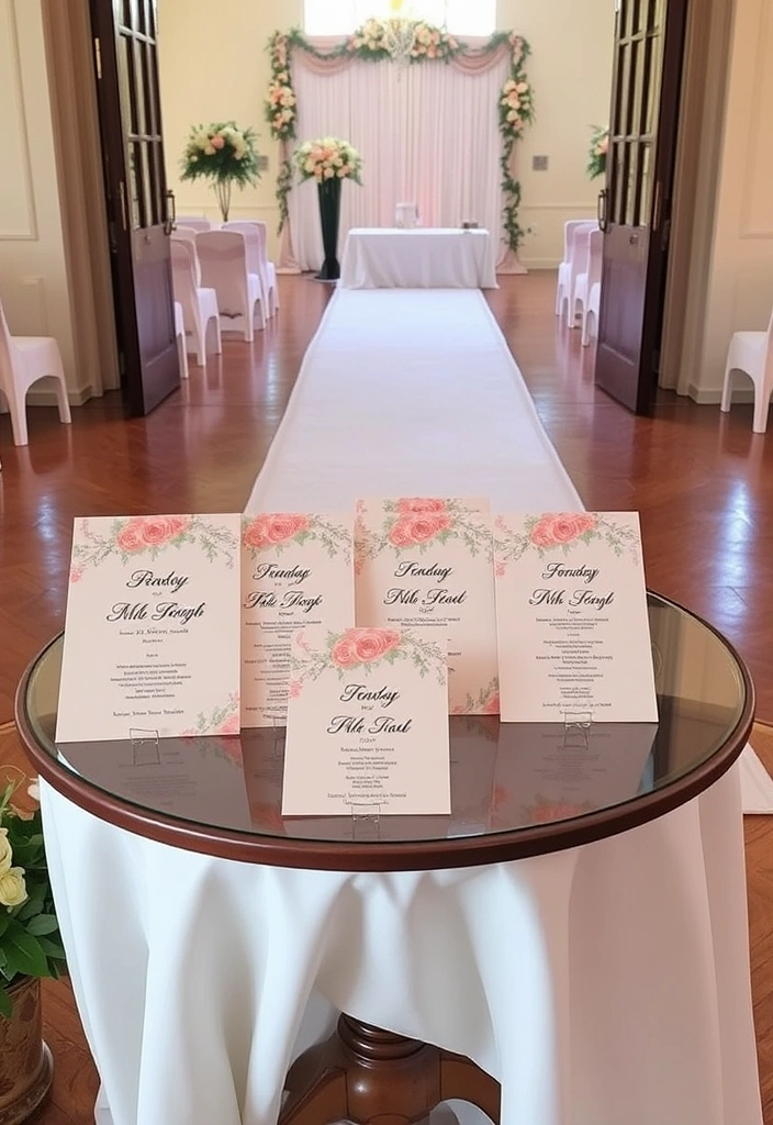 21 Peach Wedding Theme Ideas That Will Make Your Guests Swoon! - 17. Peach-Themed Ceremony Programs