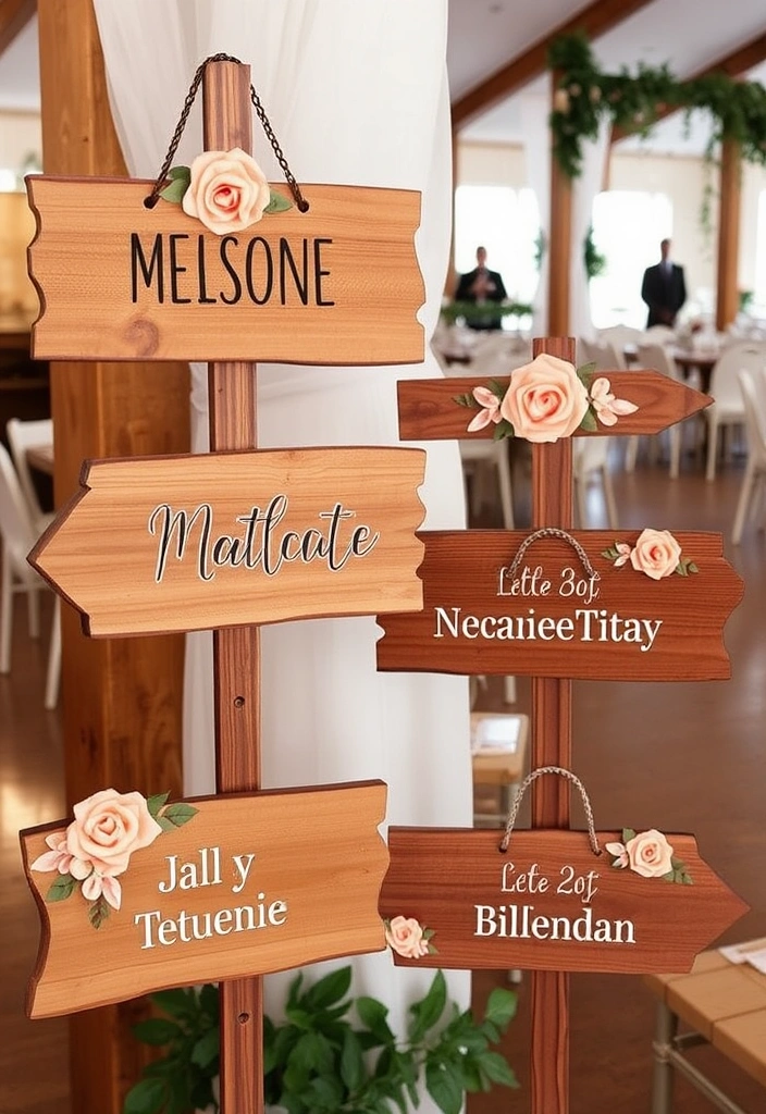 21 Peach Wedding Theme Ideas That Will Make Your Guests Swoon! - 15. Peach-Themed Signage