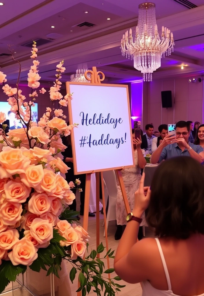 21 Peach Wedding Theme Ideas That Will Make Your Guests Swoon! - 19. Peach-Themed Social Media Hashtags