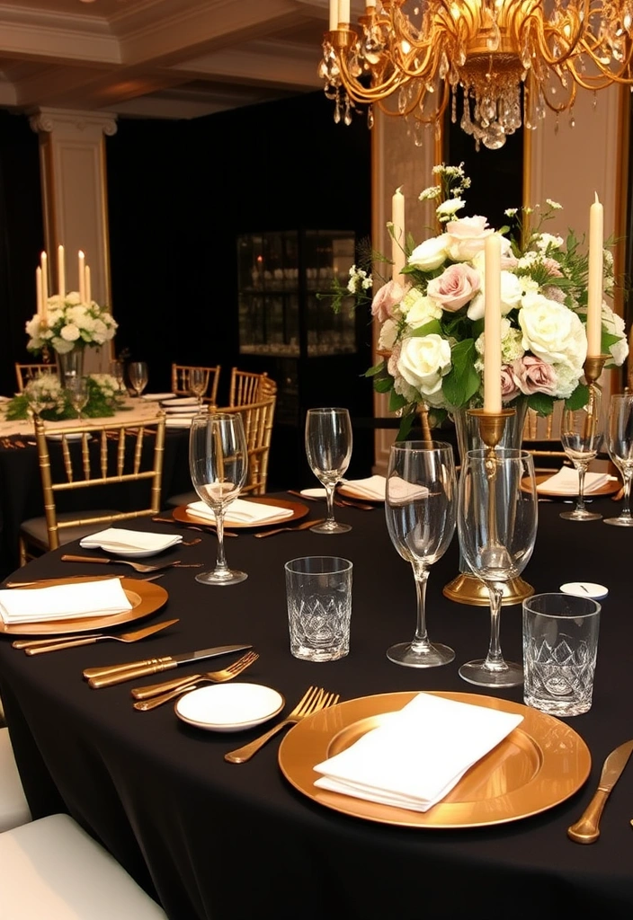 21 Stunning Black Wedding Theme Ideas That Will Leave You Breathless! - 7. Chic Black and Gold