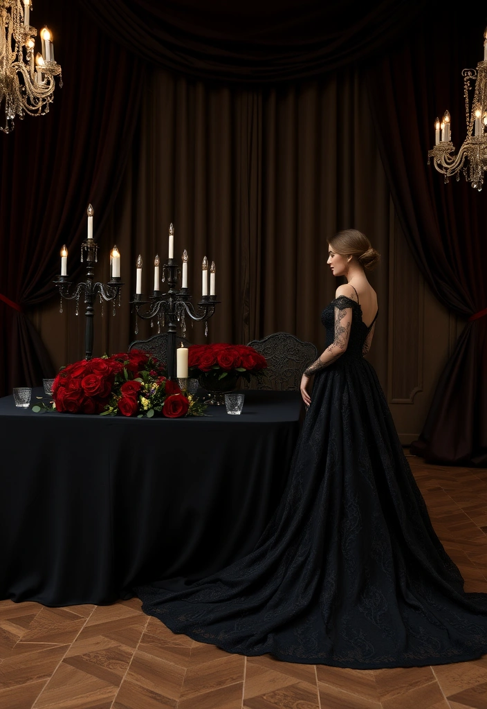 21 Stunning Black Wedding Theme Ideas That Will Leave You Breathless! - 1. Gothic Elegance