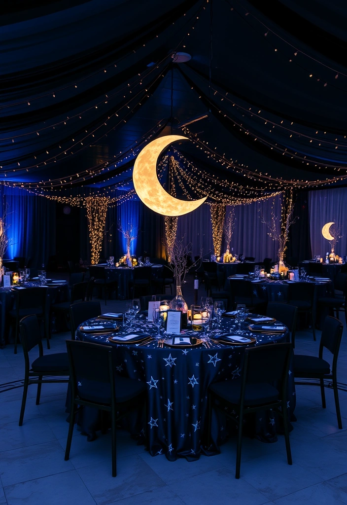 21 Stunning Black Wedding Theme Ideas That Will Leave You Breathless! - 6. Celestial Dreams