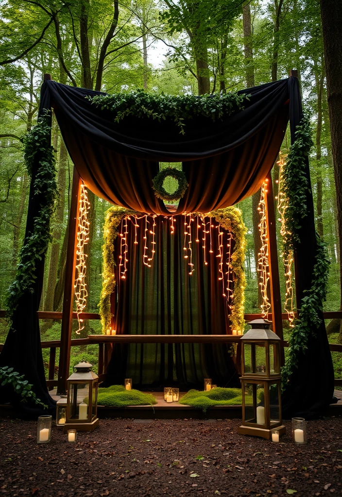 21 Stunning Black Wedding Theme Ideas That Will Leave You Breathless! - 3. Enchanted Forest