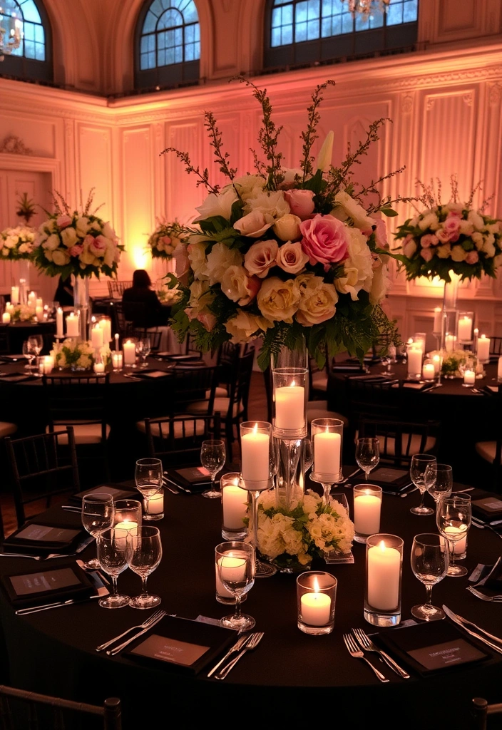 21 Stunning Black Wedding Theme Ideas That Will Leave You Breathless! - 11. Romantic Candlelit Affair