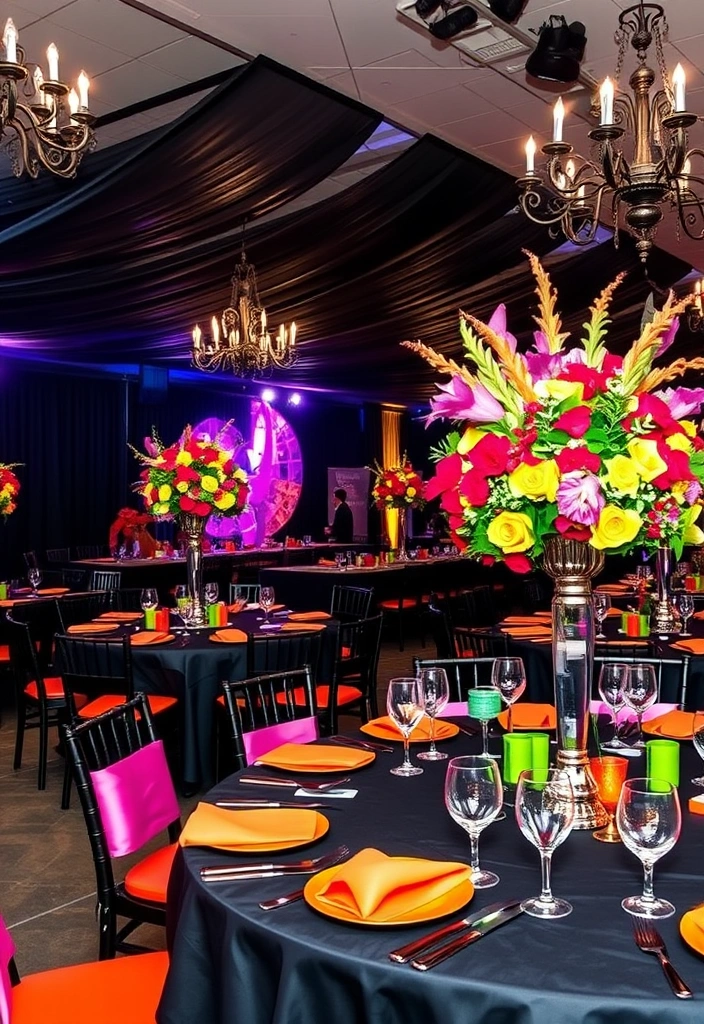 21 Stunning Black Wedding Theme Ideas That Will Leave You Breathless! - 15. Bold Black and Bright Colors