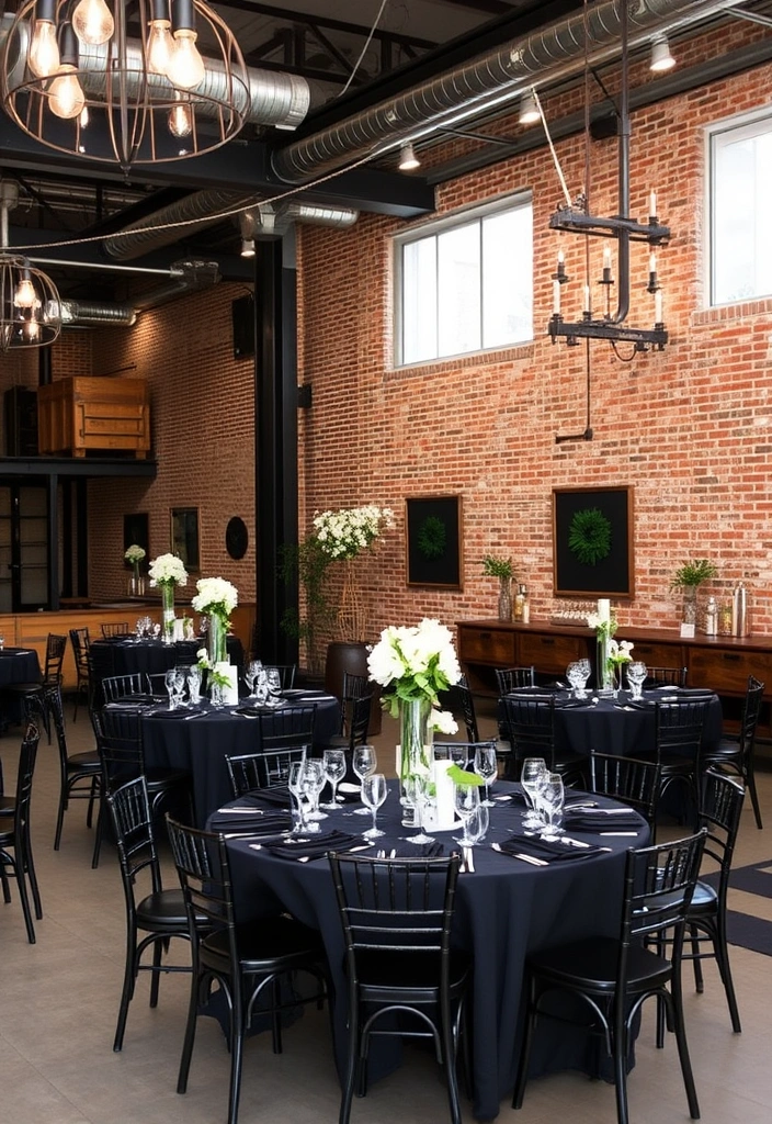 21 Stunning Black Wedding Theme Ideas That Will Leave You Breathless! - 18. Industrial Chic