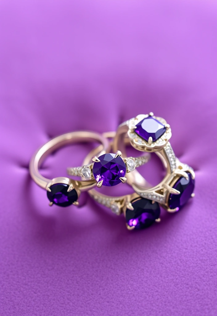21 Stunning Purple Wedding Ideas That Will Leave You Breathless (Wait Until You See #10!) - 21. Purple Wedding Ring Selection