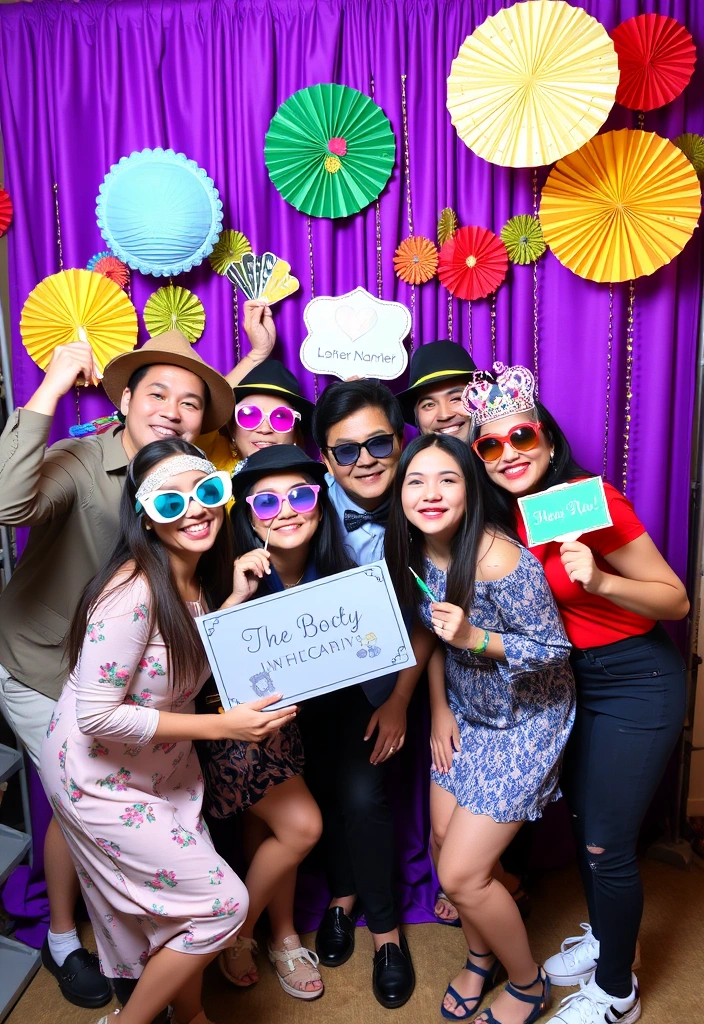 21 Stunning Purple Wedding Ideas That Will Leave You Breathless (Wait Until You See #10!) - 15. Creative Purple Photo Booth