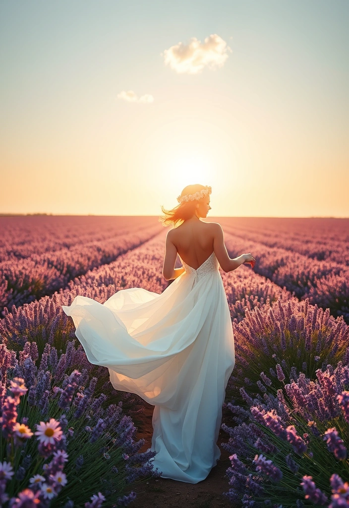 21 Stunning Purple Wedding Ideas That Will Leave You Breathless (Wait Until You See #10!) - 1. Lavender Field Bridal Photoshoot