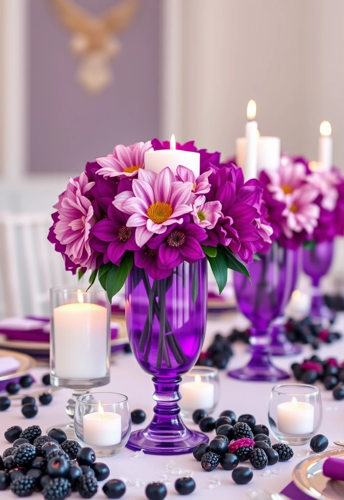 21 Stunning Purple Wedding Ideas That Will Leave You Breathless (Wait Until You See #10!) - 4. Purple Floral Arrangements