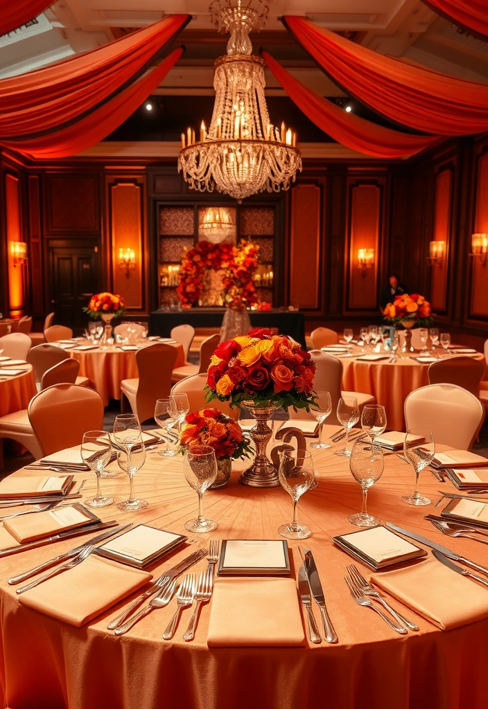 21 Stunning Burnt Orange Weddings That Will Leave You Speechless! - 2. Elegant Indoor Reception