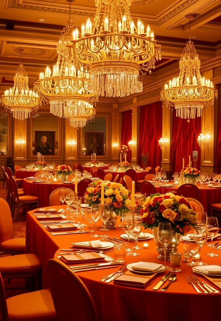 21 Stunning Burnt Orange Weddings That Will Leave You Speechless! - 11. Glamorous Gold & Burnt Orange
