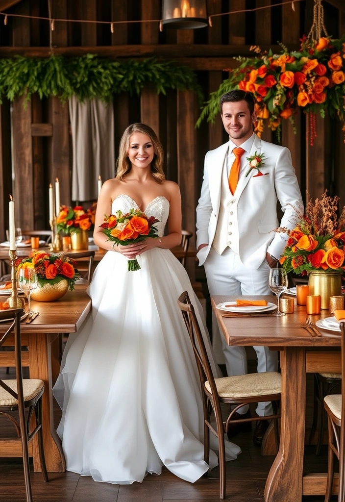 21 Stunning Burnt Orange Weddings That Will Leave You Speechless! - 15. Rustic Glam