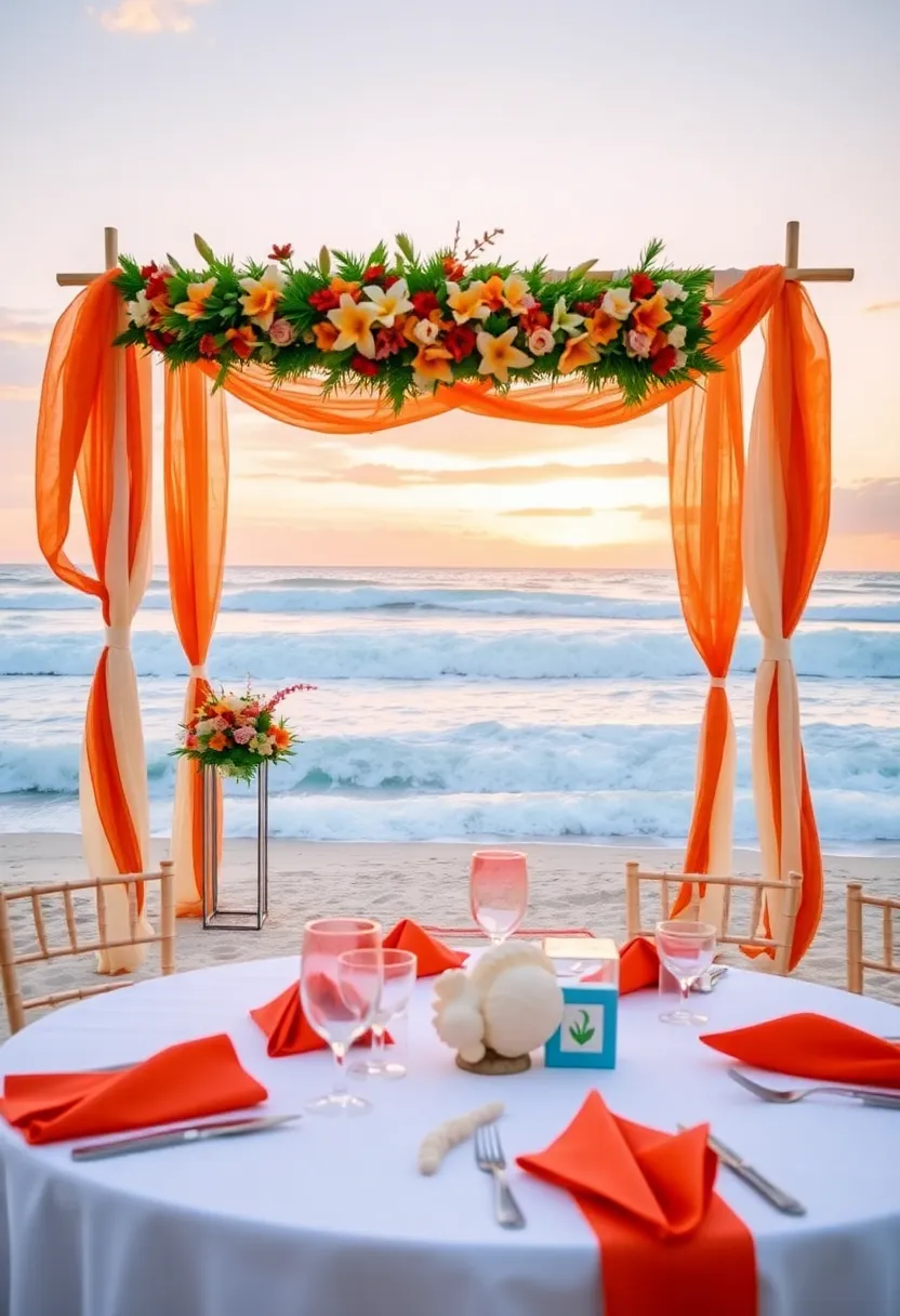 21 Stunning Burnt Orange Weddings That Will Leave You Speechless! - 5. Beachside Bliss