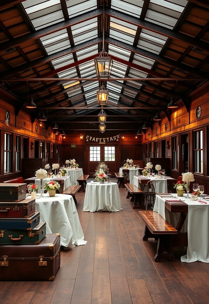 21 Stunning Burnt Orange Weddings That Will Leave You Speechless! - 20. Charming Vintage Train Station