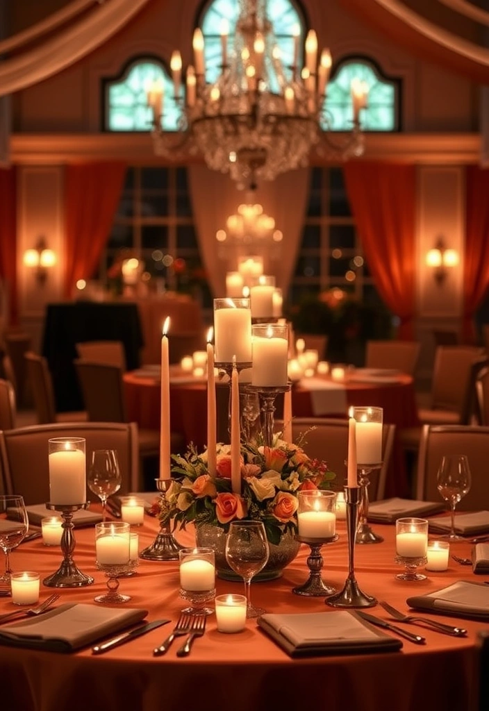 21 Stunning Burnt Orange Weddings That Will Leave You Speechless! - 14. Candlelit Elegance