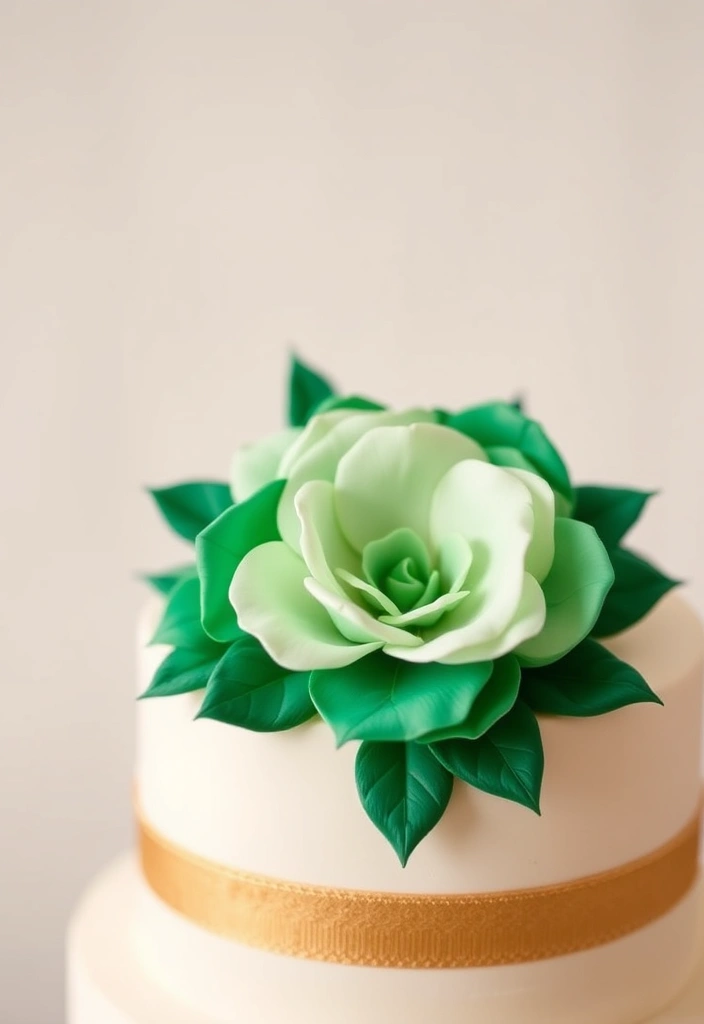 21 Stunning Emerald Green Weddings You Have to See to Believe! - 12. Emerald Green Cake Topper