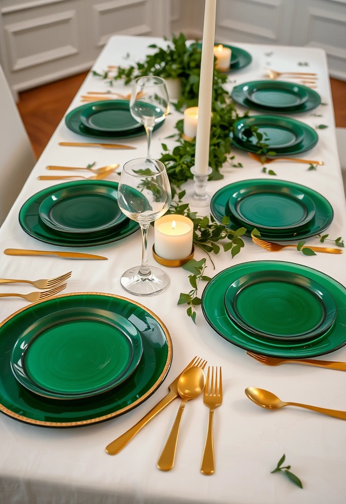 21 Stunning Emerald Green Weddings You Have to See to Believe! - 6. Emerald Green Table Settings