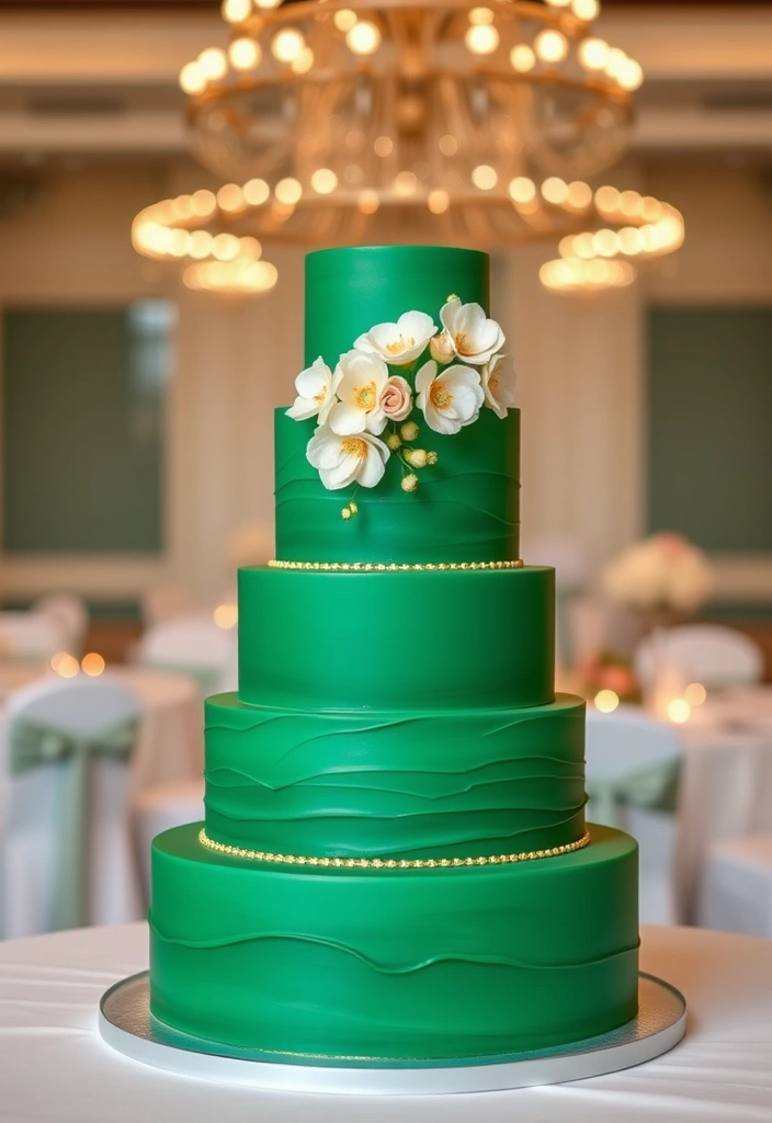 21 Stunning Emerald Green Weddings You Have to See to Believe! - 4. Emerald Green Cake Designs