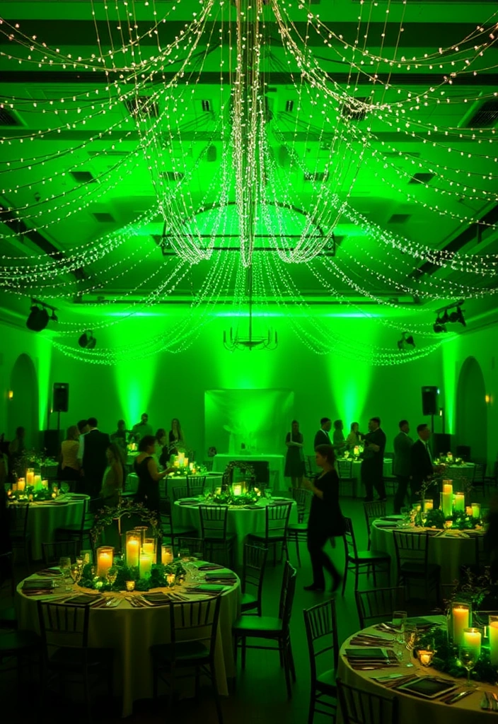 21 Stunning Emerald Green Weddings You Have to See to Believe! - 10. Emerald Green Lighting