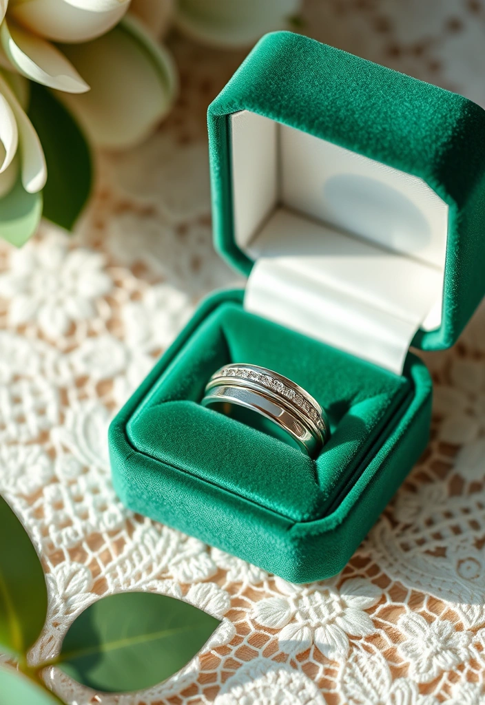 21 Stunning Emerald Green Weddings You Have to See to Believe! - 17. Emerald Green Wedding Ring Box