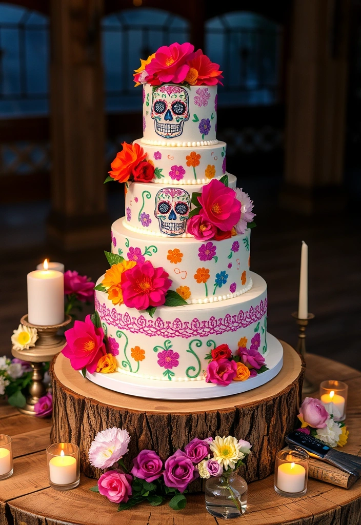 21 Vibrant Mexican Wedding Inspirations You’ll Want to Steal! - 7. Colorful Cake Designs