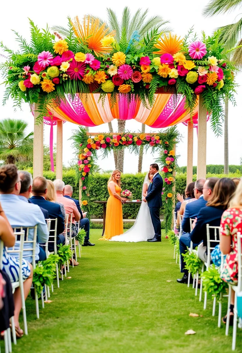 21 Vibrant Mexican Wedding Inspirations You’ll Want to Steal! - 8. Unique Ceremony Backdrops