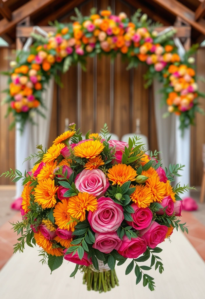 21 Vibrant Mexican Wedding Inspirations You’ll Want to Steal! - 2. Bold Floral Arrangements